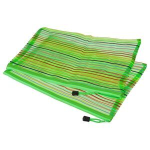 6pcs Mesh Zipper Pouch A4 Document File Bags Colorful Storage Organizer Green
